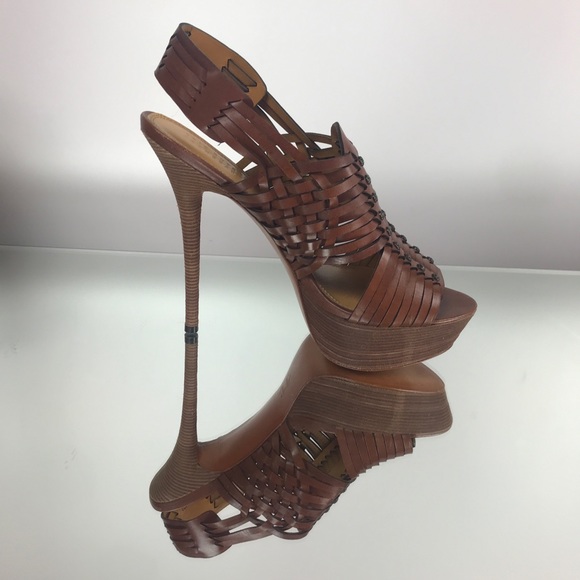 ERIC RUTBERG TRANSPARENT Basket Weave Summer Heel - Picture 1 of 8